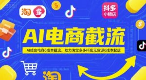 AI电商截流项目，AI结合电商0成本截流，助力淘宝多多抖店无货源0成本起店-庄子聊项目