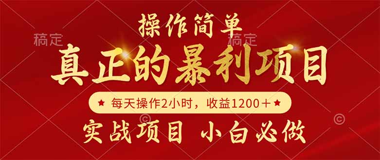 真正的暴利项目，操作简单，每天收益1200＋，自己做老板-庄子聊项目