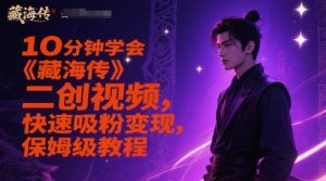 10分钟学会《藏海传》二创视频，快速吸粉变现，保姆级教程-庄子聊项目