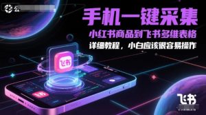 手机一键采集小红书商品到飞书多维表格，详细教程，小白应该很容易操作-庄子聊项目