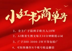 小红书商单号，AI轻松制作PLOG图文，商单接到手软3张-3k一条，每天轻松十分钟，矩阵n个账号，月入几个W-庄子聊项目