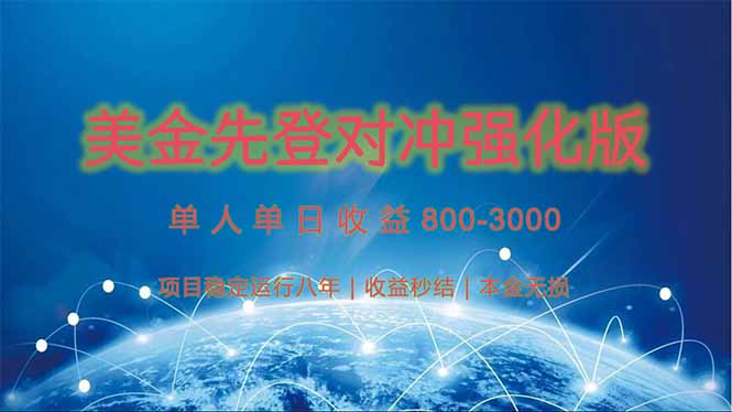 美金先登计划对冲强化版，2025年黑马中最暴力收益日收益1k-4k(可放大…-庄子聊项目