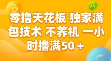 零撸天花板，独家满包技术 不养机 一小时撸满50+【揭秘】-庄子聊项目