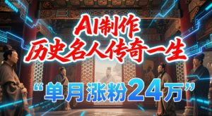 暴力起号!用AI制作历史名人传奇一生,单月涨粉24W,涨粉+变现赛道黑马来了-庄子聊项目