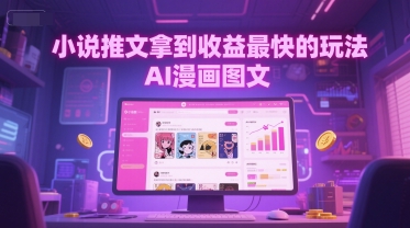 小说推文拿到收益最快的玩法，AI漫画图文-庄子聊项目
