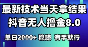 2025六月最新抖音无人撸金8.0.最新技术当天拿结果，单日1k+ 有手就行【揭秘】-庄子聊项目