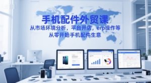 手机配件外贸课，从市场环境分析，平台开店，erp操作等，从零开始手机配件生意-庄子聊项目