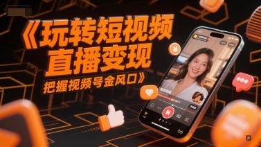 玩转短视频直播变现，把握视频号金风口-庄子聊项目