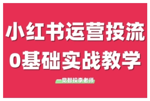 小红书运营投流，小红书广告投放从0到1的实战课，学完即可开始投放(更新)-庄子聊项目