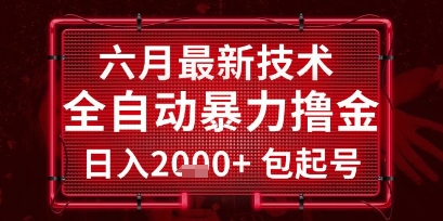 六月最新技术全自动暴力撸金，稳定日入2k+包起号，长期稳定【揭秘】-庄子聊项目