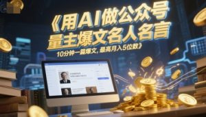 用AI做公众号流量主爆文名人名言,10分钟一篇爆文,最高月入5位数-庄子聊项目
