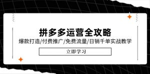 拼多多运营全攻略,爆款打造/付费推广/免费流量/日销千单实战教学/6月更新-庄子聊项目
