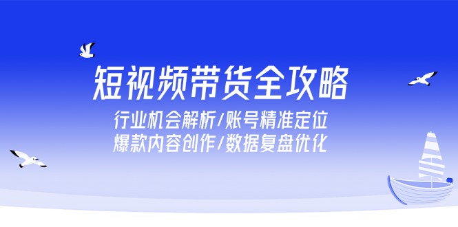 短视频带货全攻略，行业机会解析/账号精准定位/爆款内容创作/数据复盘优化-庄子聊项目