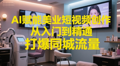 AI赋能美业短视频创作，从入门到精通，打爆同城流量，超级AI工具短视频实操落地-庄子聊项目
