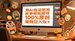 用AI自动民间故事做视频号,100%原创,矩阵日入1k+-庄子聊项目