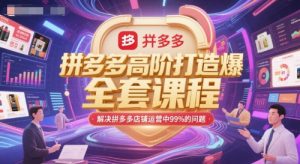 拼多多高阶打造爆款全套课程,解决拼多多店铺运营中99%的问题-庄子聊项目