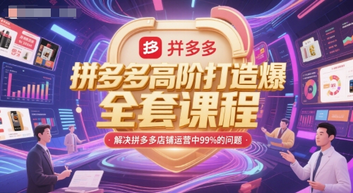 拼多多高阶打造爆款全套课程，解决拼多多店铺运营中99%的问题-庄子聊项目