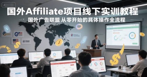 国外Affiliate项目线下实训教程，国外广告联盟从零开始的具体操作全流程-庄子聊项目