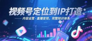 视频号定位到IP打造：账号搭建-内容运营-直播变现，完整知识体系-庄子聊项目