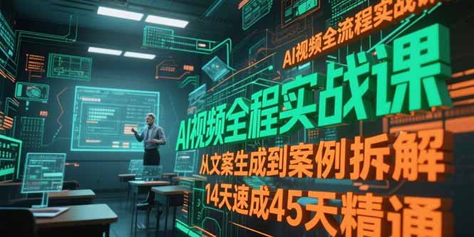 AI视频全流程实战课，从文案生成到案例拆解，14天速成45天精通-庄子聊项目