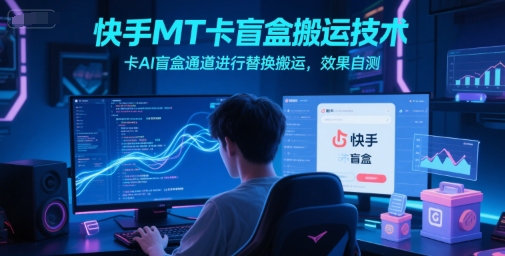 快手MT卡盲盒搬运技术，卡AI盲盒通道进行替换搬运，效果自测-庄子聊项目