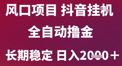 风口项目，六月最新玩法抖音无人挂G，全自动撸金，长期稳定 日入2k+【揭秘】-庄子聊项目