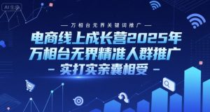 电商线上成长营2025年，万相台无界关键词推广-万相台无界精准人群推广-实打实亲囊相受-庄子聊项目