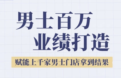 2025男士美业百万业绩打造，赋能上千家男士门店拿到结果-庄子聊项目