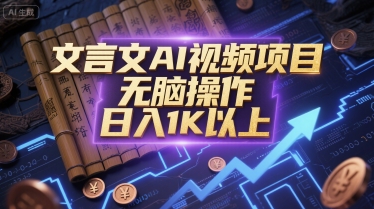 文言文AI视频项目，无脑操作，日入1K以上-庄子聊项目