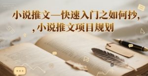 小说推文—快速入门之如何抄 ，小说推文项目规划-庄子聊项目