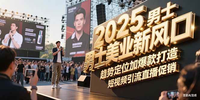 2025男士美业新风口，趋势定位加爆款打造，短视频引流直播促销-庄子聊项目