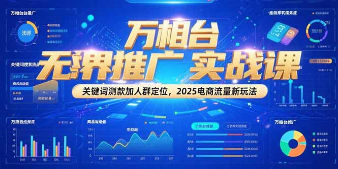 万相台无界推广实战课，关键词测款加人群定位，2025电商流量新玩法-庄子聊项目