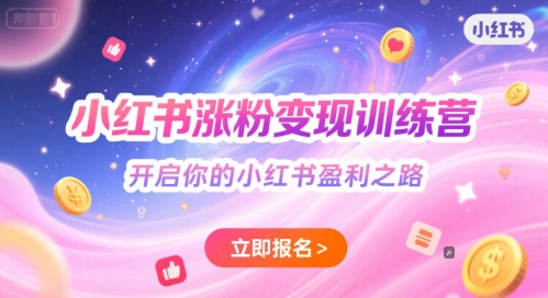 小红书涨粉变现训练营，开启你的小红书盈利之路-庄子聊项目