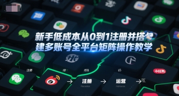 新手低成本从0到1注册并搭建多账号全平台矩阵操作教学，手机号-邮箱-IP-工具-庄子聊项目