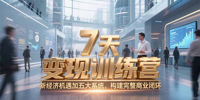 7天咨询师变现训练营，新经济机遇加五大系统，构建完整商业闭环-庄子聊项目