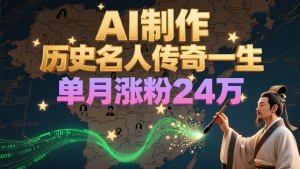 暴力起号！用AI制作历史名人传奇一生，单月涨粉24万，涨粉+变现赛道黑马来了-庄子聊项目