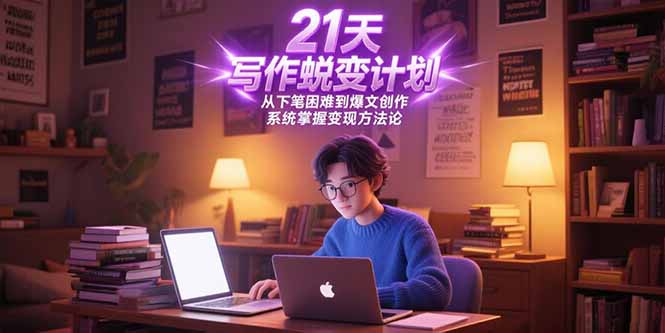 21天写作蜕变计划，从下笔困难到爆文创作，系统掌握变现方法论-庄子聊项目