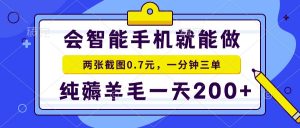 2025年零撸手机项目 二十秒一单 纯薅羊毛 一天200+做就有-庄子聊项目