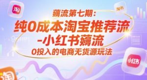 薅流第七期:纯0成本淘宝推荐流-小红书薅流最新版目,0投入的电商无货源玩法(附赠往期)-庄子聊项目