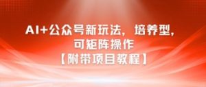 AI+公众号新玩法之培养型，可矩阵操作【附带项目教程】-庄子聊项目