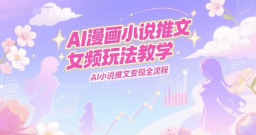 AI漫画小说推文女频玩法教学，AI小说推文变现全流程-庄子聊项目