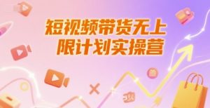 短视频带货无上限计划实操营，新人短视频带货工具流养号破播文案运营篇课程-庄子聊项目
