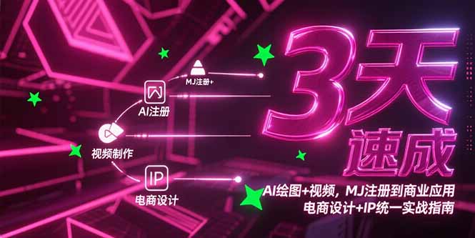 3天速成AI绘图+视频，MJ注册到商业应用，电商设计+IP统一实战指南-庄子聊项目
