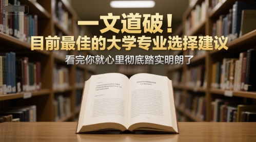 付费文章：一文道破！目前最佳的大学专业选择建议，看完你就心里彻底踏实明朗了-庄子聊项目