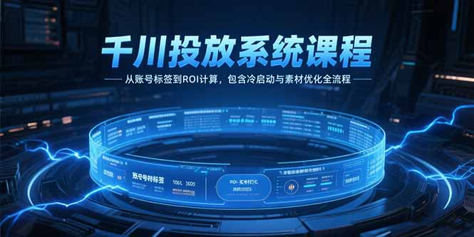 千川投放系统课程，从账号标签到ROI计算，包含冷启动与素材优化全流程-庄子聊项目