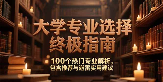 付费文：大学专业选择终极指南,100个热门专业解析,包含推荐与避雷实用建议-庄子聊项目