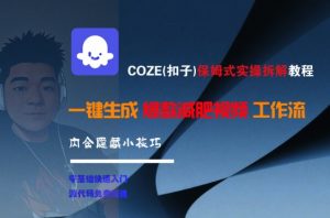 COZE(扣子)保姆式实操拆解教程，一键生成爆款减肥视频工作流，批量产出高质量视频-庄子聊项目