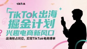 TikTok出海掘金计划，兴趣电商新风口，出海抢占坑位，实现TikTok电商爆单-庄子聊项目