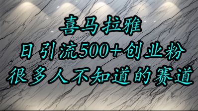 喜马拉雅，小而精的流量赛道，日进500+精准创业粉-庄子聊项目