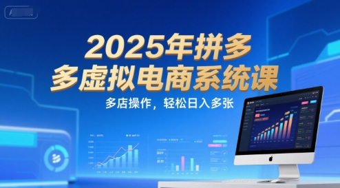 2025年拼多多虚拟电商系统课，多店操作，轻松日入多张-庄子聊项目